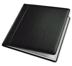 ABC Leather Check Cover, For 3-On-A-Page Executive Deskbook, 9 1/2 x 9, Black - £39.67 GBP