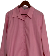 Foxcroft Shirt Womens 18 Pink Wrinkle Free Button Long Sleeve Blouse Non-Iron - £14.96 GBP