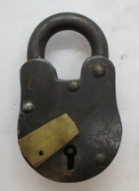 Vintage - Iron Padlock with Brass Key Cover - No Key - £6.05 GBP