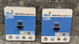 2 Pcs New USB 2.0 Mini Microphone, Laptop/Desktop PC Plug and Play Black - $8.49