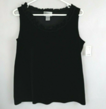 NWT Sybelle Petite Women&#39;s Sleeveless Black Velvet Blouse Size PM - £12.92 GBP