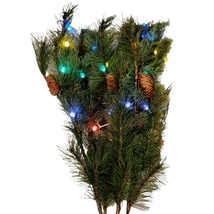 Holiday Lighted Pine Branches 36 Inch Battery Operated Color Lights Chri... - $24.73