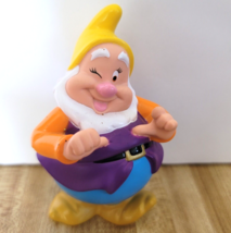 Disney Snow White&#39;s Happy Dwarf PVC Figurine Cake Topper 3 3/4&quot; Tall Vintage Toy - £3.88 GBP