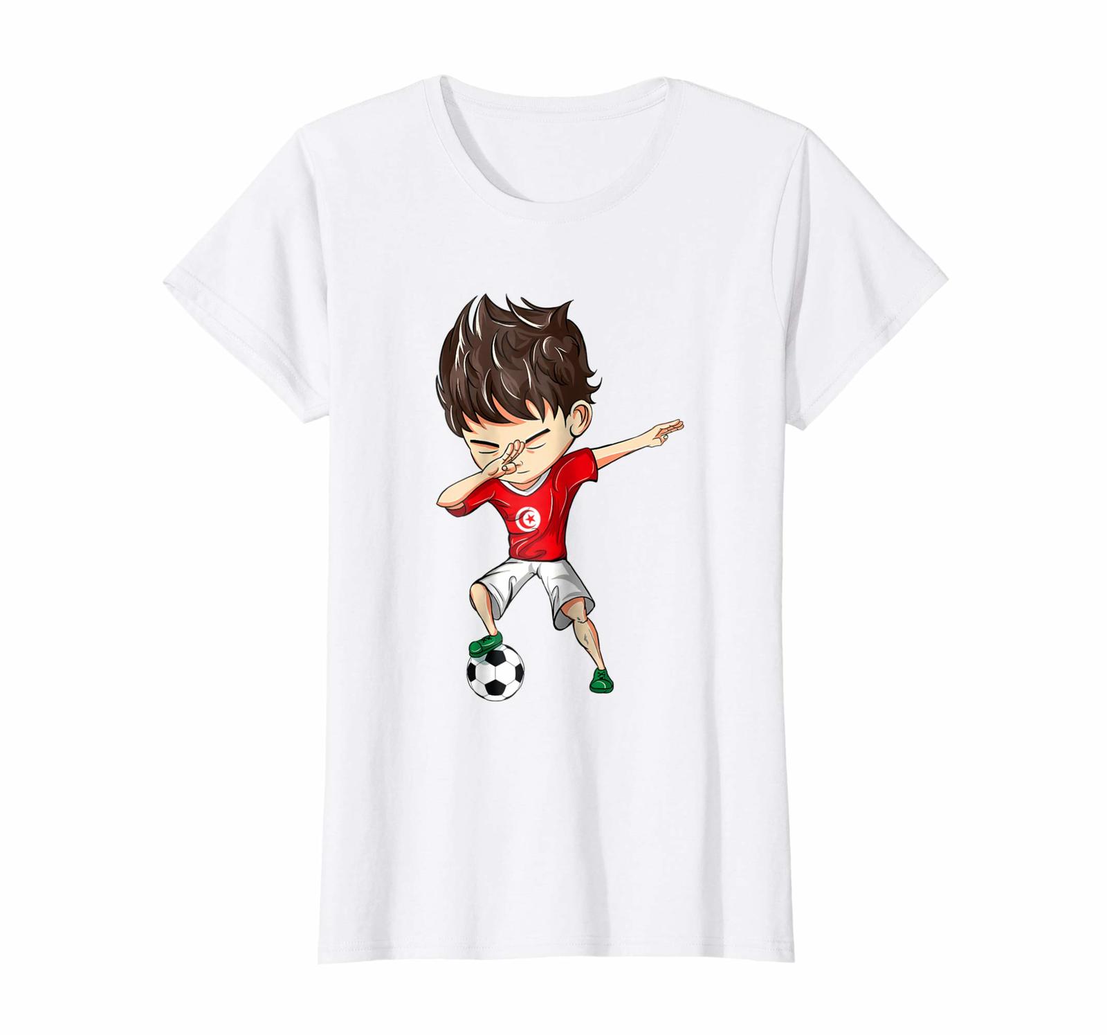 Sport Shirts - Dabbing Soccer Boy Tunisia Jersey Shirt -Tunisia Football Wowen - £16.08 GBP - £19.30 GBP