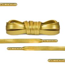 Luxury Gold Leather Shoelaces with Gold Metal Tips by Loop King Laces - £13.37 GBP+