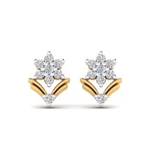 0.50 CT Round Cut Simulated White Diamond Mini Cluster Drop Stud Earrings 14K Ye - $79.99