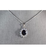 Womens Estate Sterling Silver Sapphire CZ Pendant Necklace 4.0g E4981 - $920.67 MXN Womens Estate Sterling Silver Sapphire CZ Pendant Necklace 4.0g E4981 - $920.67 MXN