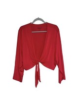 Torrid Super Soft Wear What You Love Knit Red Crop Long Sleeve Tie Blouse Size 4 - £13.85 GBP