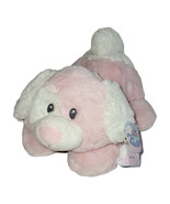Aurora Baby Pink White Li&#39;l Tushies Plush Puppy Dog Tags Stuffed animal 11&quot; - $12.34 CAD