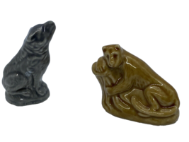 Collectible Wade Red Rose Miniatures Endangered Animals- Panther, Wolf - $12.34