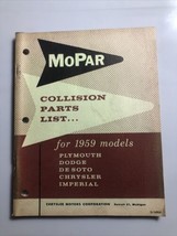 1959 MoPar Collision Factory Parts List Catalog ORIGINAL - £21.28 GBP