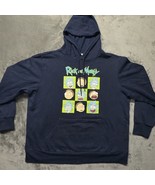 Rick and Morty XL Navy Pullover Hoodie Sweatshirt EUC ADULT SWIM Oversized - $385.90 MXN
