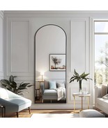 Black 63x20 Inch Metal Arched Full-Length Mirror with Bracket - $295.99