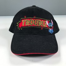 Vintage Lilo and Stitch Hat Trouble Black Curved Brim Walt Disney World - £11.18 GBP