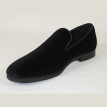 Mens Santino Luciano Shoes Soft Velvet Slip on Loafer Formal Wedding C351 Black image 5