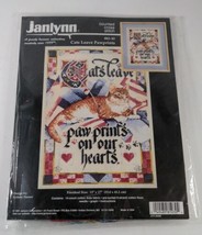 Janlynn Cats Leave Pawprints Counted Cross Stitch Kit 13 x 17 Vintage 1997 - £10.21 GBP