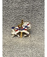 USA Red White Blue Carousel Horse Tie Lapel Pin Patriotic Fantasy KG JD - $181.87 MXN