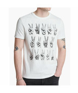 John Varvatos Men&#39;s Short Sleeve Peace Sign Rows Retro Graphic Crew T-Sh... - $92.59 CAD
