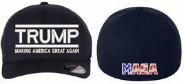 Trump 2024 hat &quot;MAGA Make America Great Again w/ USA Back MAGA Flex Fit Hat - £19.65 GBP