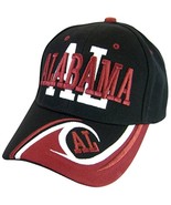 Alabama Men&#39;s AL Wave Pattern Adjustable Baseball Cap (Black/Crimson) - £11.93 GBP