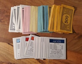 Monopoly 1961 Game Replacement Money Pieces Bills + Lot Of 28 Title Deed Cards - £12.42 GBP