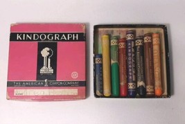 Vintage c1940s 8 Crayons Kindograph American Crayon Co with Box, No. 934 - $6.76