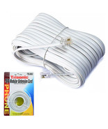 50 Ft Feet 4C Modular Telephone Extension Phone Cord Cable Line Wire Whi... - £11.79 GBP