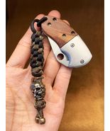 Skull Paracord Keychain: Custom Brass Bead Lanyard - $42.99