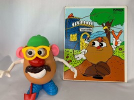 Vintage 1985 Mr. Potato Head w/accessories and Spike Playskool wooden puzzle - £15.98 GBP
