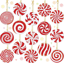 15 Pieces Christmas Candy Diamond Painting Keychain Diamond Painting Ornaments 5 - £12.76 GBP