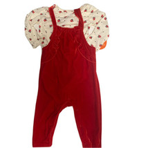 Wonder Nation 2 Pc Baby Girls Christmas Overall Set Size 12  Months - £10.44 GBP