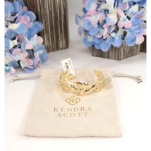 Kendra Scott Savannah Gold 3D Leaf Bangle Cuff Bracelet NWT - £86.65 GBP