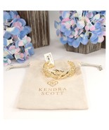 Kendra Scott Savannah Gold 3D Leaf Bangle Cuff Bracelet NWT - £86.86 GBP