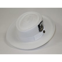 Men Bruno Capelo Braid Straw Style Spring Hat Wide Brim GAMBLER GAMS201 White image 2