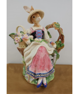 Vintage Fitz &amp; Floyd Old World Rabbits Teapot &amp; Lid 5 Cup 11 1/2 in Disc... - $188.22