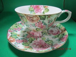 EDWARDIAN ENGLAND FLORAL TEA CUP SAUCER [65] - $54.45