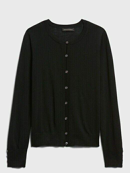 Banana Republic Cardigan Sweater Washable Merino Wool RED, BLACK,TAN NEW XXS-S