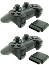 2X For Sony Ps2 2.4G Wireless Twin Shock Game Controller Joystick Joypad - £27.08 GBP