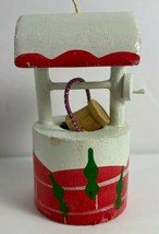 Vintage 3.25 in Wooden WISHING WELL with Bucket Christmas Tree Ornament - £10.25 GBP