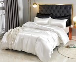Satin Duvet Cover Queen Size, 3 Piece Silk Like Comforter Cover, Ultra S... - $52.24