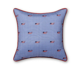 Vineyard Vines Target Throw Pillow Flag Whale and Gingham Red White Blue plaid - £23.28 GBP