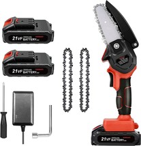 4&quot; Mini Handheld Electric Chainsaw Cordless Chain Saw 21V 550W Battery P... - $69.99