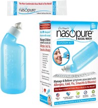 Nasopure Nasal Wash, System Kit, The Nicer Neti Pot Sinus Wash Kit, Comfortabl - £27.96 GBP