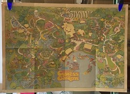 Vintage Cypress Gardens Florida Souvenir Map 23”X33” - £165.25 GBP