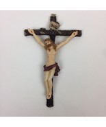 Used Jesus Christ On A Log Crucifix 9” x 5.75” Resin Material - £9.34 GBP