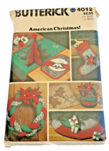 Sewing Pattern Christmas Tree Skirt Stocking Butterick 4012 American Uncut Vtg - £9.49 GBP