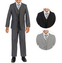 Boys Formal Three Piece Kids Suit Set - 5PC - Jacket, Shirt, Tie, Vest, Pants - £53.77 GBP+
