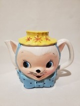 Rare Vintage Royal Sealy Kitty Teapot Tea Pot Kitschy Anthropomorphic Ki... - $148.49