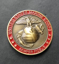 Marines Marine Corps Uncommon Valor Challenge Coin Globe Anchor Embossed 1.5 EGA - £11.48 GBP