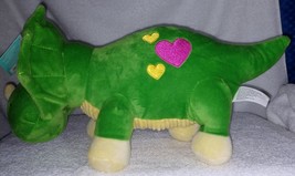 Plush Whimsical Green Dinosaur with Hearts 15&quot;L Plush NWT - £13.42 GBP